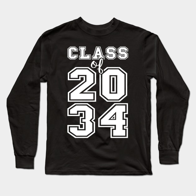 Class Of 2034 Shirt Pre-K Graduate Preschool Graduation Long Sleeve T-Shirt by Charaf Eddine